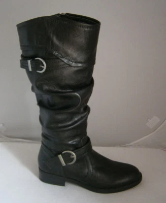 BOTAS HOLGADAS HASTA LA RODILLA MADELINE LARIAT 6 HEBILLAS NEGRAS CON CREMALLERA ELÁSTICAS ELEGANTES SEXYS NUEVAS Foto 1 de 4