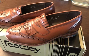 Foot-Joy Leather Classic Wing Tip Brown Dress Shoes 75671 Men's SIZE 9C - NIB - Picture 1 of 9