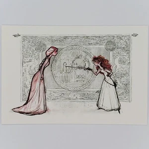 Mutige Postkarte Merida Königin Elinor Pixar Disney Prinzessin Konzeptkunst Matt Nolte - Bild 1 von 2