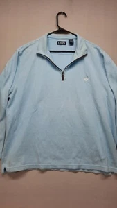 CHAPS Mens XXL 1/4 Zip Heavy Cotton Sweater Light Blue - Picture 1 of 8