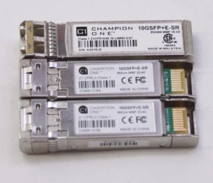 3X Champion One 10GSFP+E-SR 850 10G SR SF 300m SFP+ 300m MMF Fiber Transceivers - Picture 1 of 1