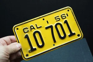 1956 CALIFORNIA MOTORCYCLE License Plate - ORIGINAL PAINT - near mint condition - Picture 1 of 10