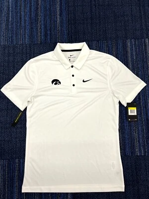 Nike Polo Iowa Hawkeyes Football Men’s Shirt White Sz Small 905942 NEW! - Image 1 of 4