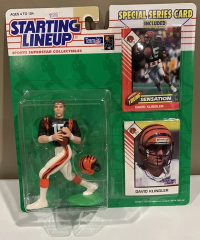 1993 Kenner STARTING LINEUP - SLU - NFL - DAVID KLINGLER - CINCINNATI BENGALS Cover
