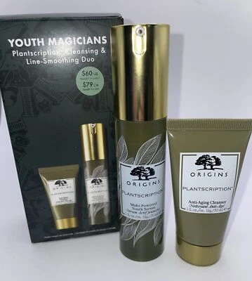 Juego dúo de limpieza y suavizado de líneas Origins Youth Magicians Plantscription Foto 1 de 4