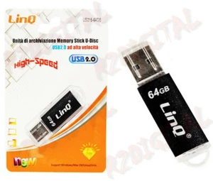 PENDRIVE 64 GB MINI PEN SCHEDA MEMORIA USB 64GB LETTURA SCRITTURA PENNETTA PENNA - Picture 1 of 1