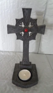 Halloween / Gótico - Negro - Cruz - Decorativo - Candelabro Luz Té - Imagen 1 de 4