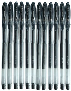 12 X UNI-BALL SIGNO UM-120 GEL INK ROLLER BALL PEN - 0.7mm Fine - Black Ink - Picture 1 of 4