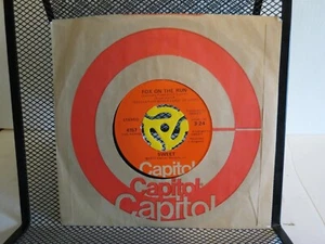 Sweet "Fox On The Run / Burn On The Flame"- Capitol Records - 45 RPM - Very Good - Picture 1 of 6