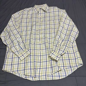 Brooks Brothers Woven in Italy Herren X Large gelb blau Baumwolle Anzughemd - Bild 1 von 9
