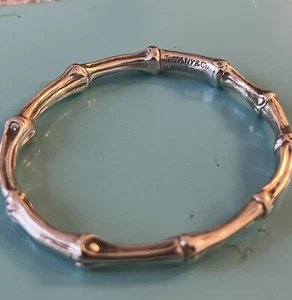 Brazalete de bambú Tiffany & Co. 1996 plata esterlina 925 - Imagen 1 de 5