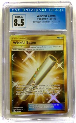 CGC 8.5 NM/Mint+ Pokemon Wishful Baton Crimson Invasion 121/111 Holo Secret Rare - Image 1 of 2