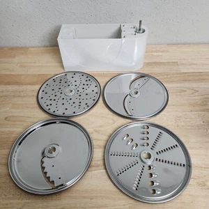 Braun K1000 3210 Food Processor 4 Slice/Grate Blade Discs & Holder Parts - Picture 1 of 4