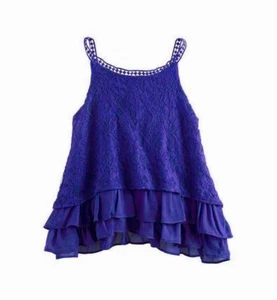 NWT DISNEY D-SIGNED Descendants Girls Royal Blue Lace Sleeveless Top(Size S, M) - Picture 1 of 2