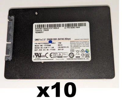 Samsung 256GB SSD 2.5" SATA Solid State Drive MZYTY256HDHP-000L2 *LOT OF 10* - Image 1 of 3