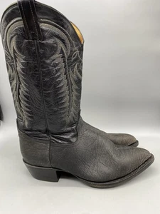 TONY LAMA Wildleder geschrumpfte Schulter Leder Cowboy Stiefel 6252-Herren 10.5EE schwarz - Bild 1 von 19