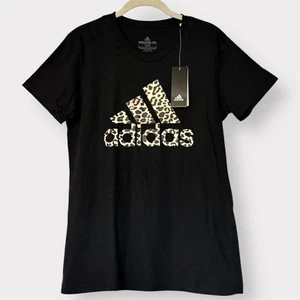 Adidas Womens Amplifier Leopard Print Tee Shirt Med Tshirt A04 - Picture 1 of 5