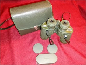 Vintage Sears Discoverer Zoom binoculars 8x-17x40mm armored grn work great Japan - Picture 1 of 15