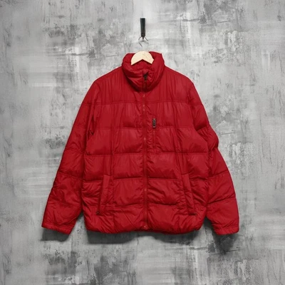 Lands’ End Puffer Jacket Red Nylon Down Fill UK M Warm Winter Coat Mens - Image 1 of 4