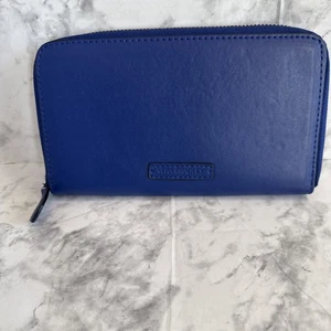 Vera Bradley Coastal Cobalt Blue Faux Leather Accordion Wallet 4.5" x 8" NWOT - Picture 1 of 19