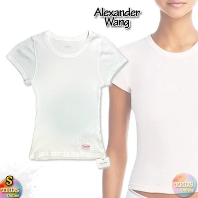 NWT Alexander Wang Women's S Cotton Short Sleeve Tee White WL002H $40 - Image 1 of 4