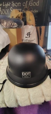 Meia cúpula. Meio capacete de motocicleta aprovado pelo DOT. Balde cerebral. Mulisha de metal. DOT - Imagem 1 de 4