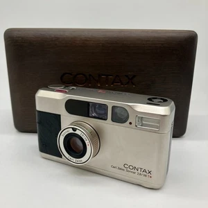 Cámara fotográfica Contax T2 platino Carl Zeiss Sonnar 38 mm F/2,8 hecha en Japón - Imagen 1 de 11