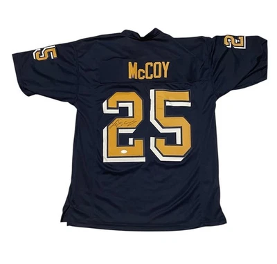 Camiseta de fútbol americano firmada por LeSean McCoy Pitt Panthers autografiada automática certificado de autenticidad JSA Foto 1 de 2