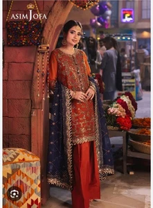 Asian Wedding Dress, Party Wear, Asim Jofa Stitched XL SIZE 20 - Picture 1 of 15