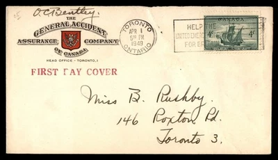 Mayfairstamps Canadá FDC 1949 Cabots Mathew United ER Fondo Cancelar First Day Cove Foto 1 de 2
