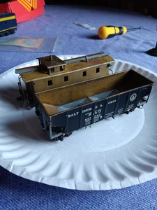 Vtg TYCO MANTUA BRASS HO Caboose & Hopper Car..RARE MANTUA BRASS CABOOSE RARE+ - Picture 1 of 23