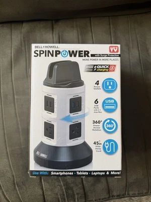 Bell + Howell 4-Outlets / 6 USB Spin Power - The Ultimate Smart Charging Station - Image 1 of 3