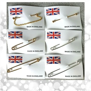 TRADITONAL GOLD OR SILVER COLOURED STOCK PIN OR COLLAR PIN SHOWING HUNTING ECT - Picture 1 of 8