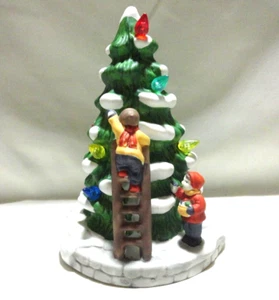 NOMA DICKENSVILLE PORCELIAN LIGHTED TREE WITH CHILDREN🎄 - Picture 1 of 6
