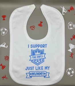 Sheffield Wednesday Football Soccer Personalised Baby Bib Dribble Bib FREE P&P - Picture 1 of 16