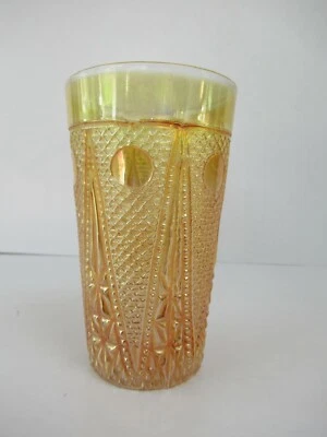 Antique Jain Indian Carnival Glass Tumblers Beaded Spears Collectibles Rare "F01 - image 1 of 4
