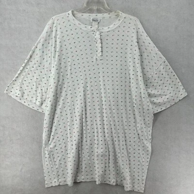 Camisón Vanity Fair para mujer 2X-3X algodón floral franela tulipanes Foto 1 de 4