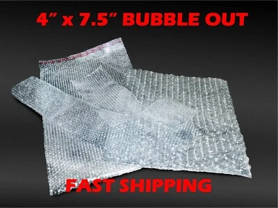BUBBLE OUT 4" x 7.5" POUCHES BAGS WRAP CUSHIONING SELF SEAL CLEAR PROTECTIVE - Image 1 of 2