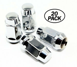20 1/2" 1.6" 3/4 19mm Hex Chrome Acorn Factory Style Lug Nuts for Ford Lincoln 