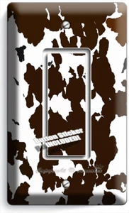 COW HIDE SKIN PRINT 1 GFCI LIGHT SWITCH WALL PLATE COUNTRY STYLE ROOM HOME DECOR - Picture 1 of 1