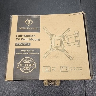 Perlesmith PSMFK1 TV Full-motion wall mount 77lbs max weight NEW open no instr. - Image 1 of 4