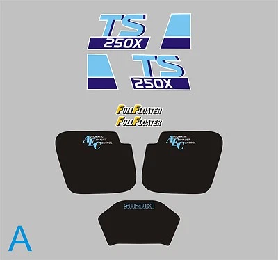 Kit de calcomanías Suzuki TS250X A,B, C, D, E, F o G Foto 1 de 4