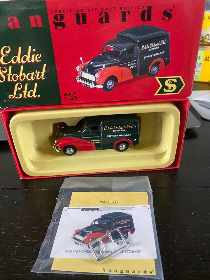 VANGUARDS MORRIS MINOR VAN EDDIE STOBART LTD MINT IN  BOX 1:43 - Immagine 1 di 1