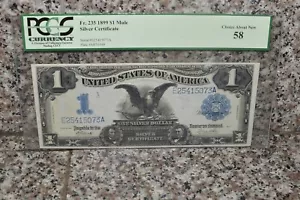 1899- $1 Mule Silver Certificate Black Eagle Pcgs Au 58 - Picture 1 of 2