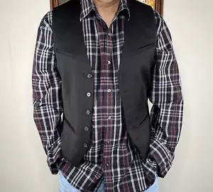 Express Five Button Wool Blend Vest Top Men's Small Black Casual - Picture 1 of 9