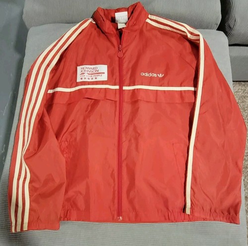 COACH Giacca a vento Adidas rossa vintage 3 strisce cappuccio zip intera POOL MANAGER uomo XL *difetti*