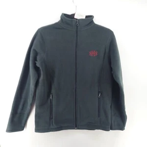 Lands Ends sweater boys size Large black fleece full zip sacred heart school log - Picture 1 of 8