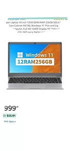 2 NEW Jumper Laptop s14 Inch Laptops 12GB RAM 256GB ROM SSD Windows 11 Home - Picture 1 of 12