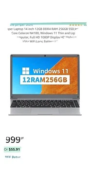 2 NUEVAS Laptops Jumper S14 Pulgadas 12GB RAM 256GB ROM SSD Windows 11 Hogar Foto 1 de 4