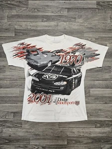 Vintage NASCAR Dodge Motorsports We're Back All Over Print Size T-Shirt L/XL - Picture 1 of 8